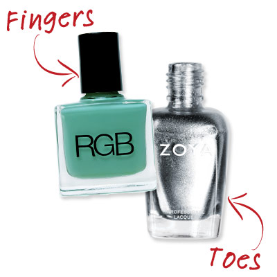 Jenna Hipp - Mint and Silver - Cute Nail Polish Combos for Your Fingers and Toes