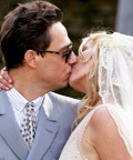 Kate Moss and Jamie Hince wedding kiss