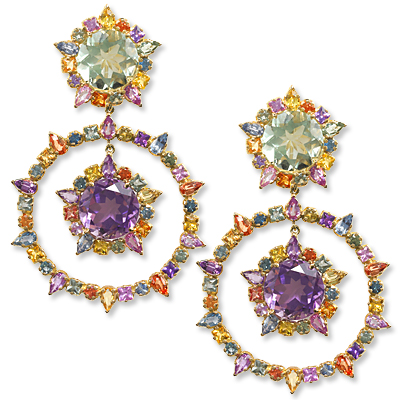 Emily & Ashley Sapphire Fruit Loop Hoops