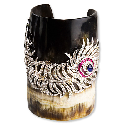 Bochic Feather and Horn Cuff