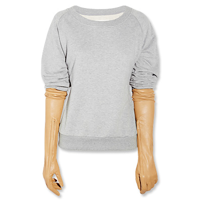 Maison Martin Margiela Sweater with Leather Gloves