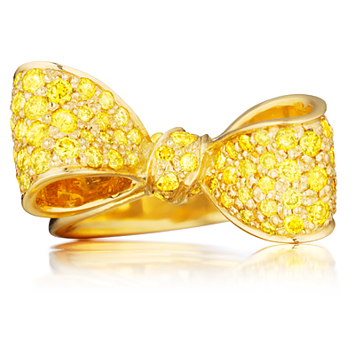 Mimi So Canary Yellow Diamond Bow Ring