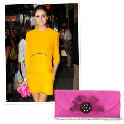  Pink Clutch Bags on Olivia Palermo S Floral Bag  Bebe Hot Pink Clutch