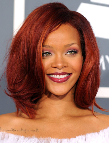 rihanna red hair color. Rihanna Red Hair Color