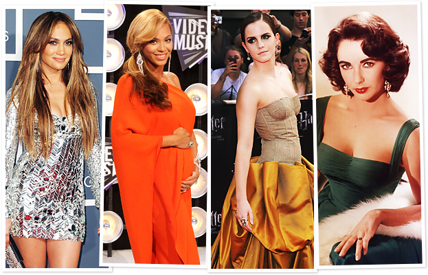 Jennifer Lopez, Beyonce, Emma Watson, Elizabeth Taylor