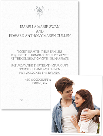 Twilight Wedding Invite Courtesy of Hallmark Courtesy of Summit 