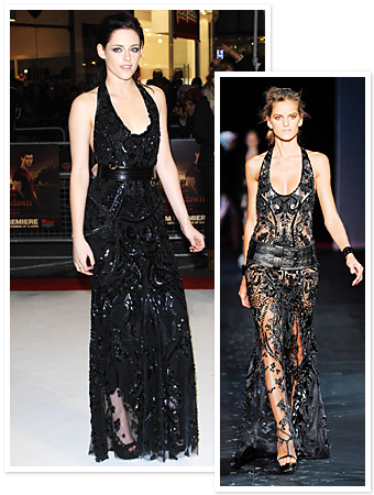 Black   Dress on Kristen Stewart   S Black Dress  Runway To Red Carpet    Instyle Com