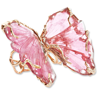 Lucifer Vir Honestus Double Butterfly Ring
