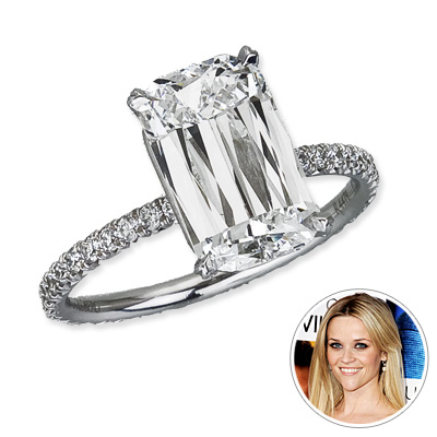 witherspoon reese engagement rings ring celebrity diamond instyle goldberg william cut emerald ashoka inspired jewelry carat similar wireimage granitz steve