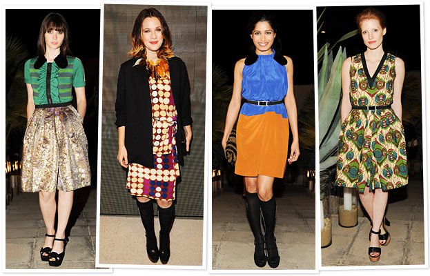 Felicity Jones, Drew Barrymore, Freida Pinto, Jessica Chastain