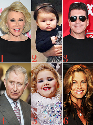 Joan Rivers, Harper Beckham, Simon Cowell