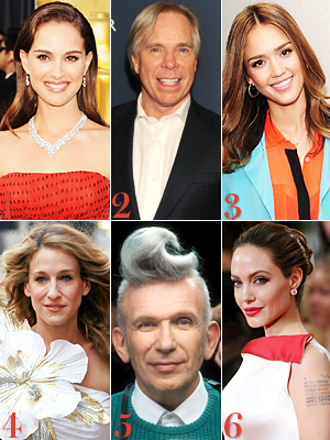 Natalie Portman, Tommy Hilfiger, Jessica Alba