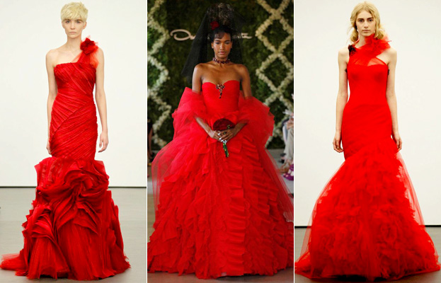 Red Wedding Dresses Bridal Fashion Week