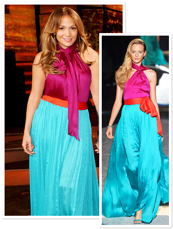 Milly Dress on Jennifer Lopez   S Color Blocked Dress    Instyle Com What S Right Now