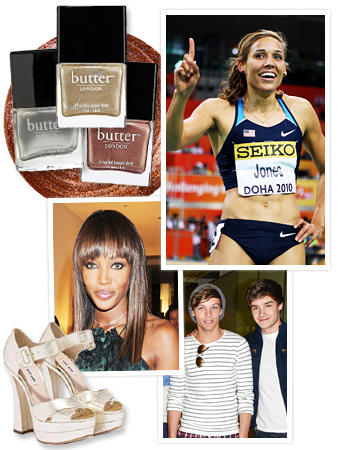 2012 Olympics, Lolo Jones, One Direction, Miu Miu, Naomi Campbell, Butter London