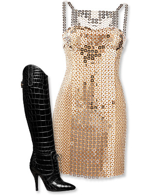 Gucci Boots and Versace Dress