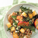 Roast Chicken Breast with Peach Panzanella