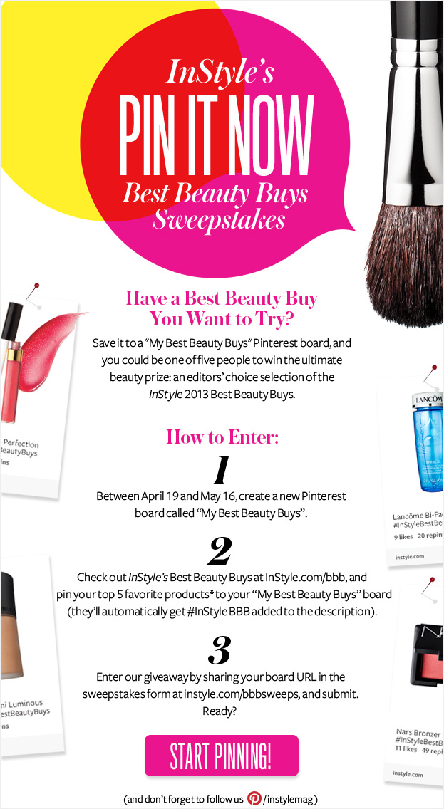 Best Beauty Buys Pin It Now Sweepstakes