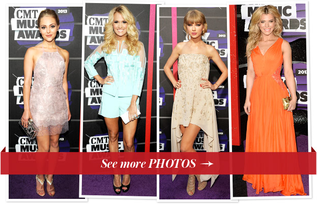 AnnaSophia Robb, Carrie Underwood, Taylor Swift and Kimberly Perry at the 2013 CMT Awards