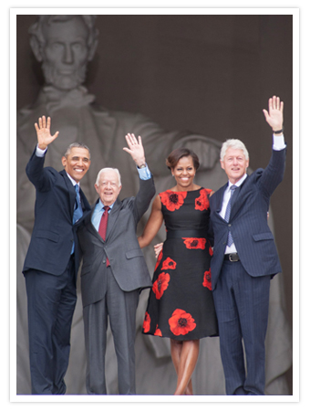 President Obama, Jimmy Carter, Michelle Obama and Bill Clinton