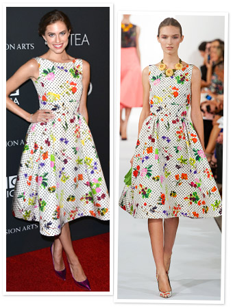 Allison Williams and Oscar de la Renta