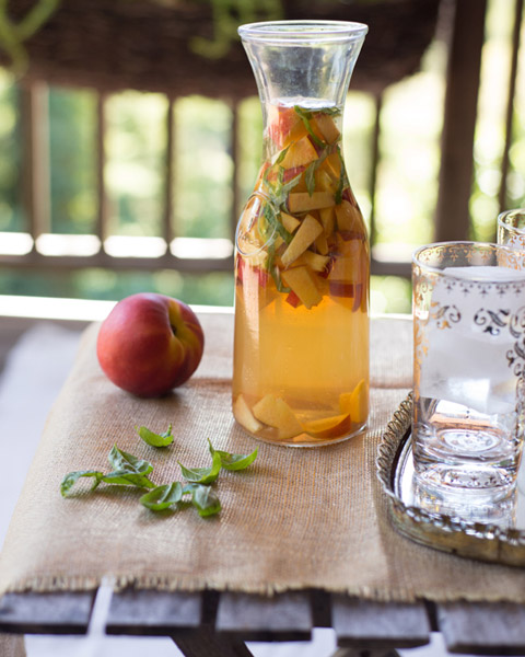 Peach Basil Sangria - The Forest Feast