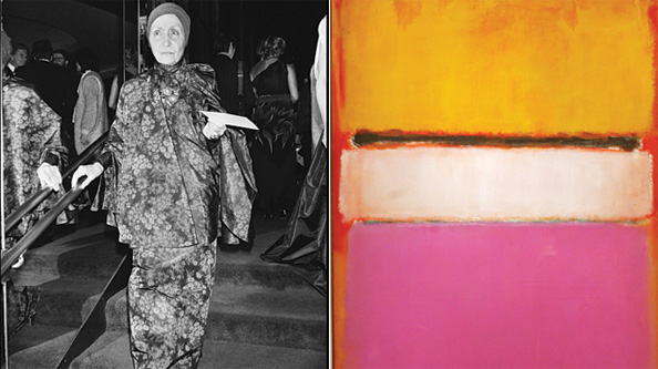 Madame Grès and a Mark Rothko painting.
