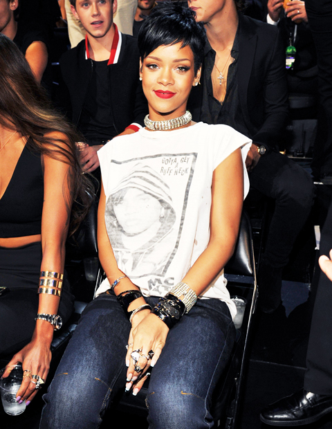 Rihanna in Lynn Ban jewelry
