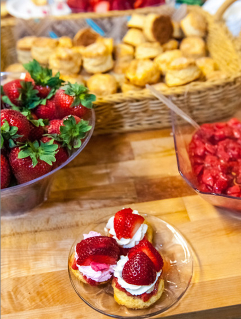 Strawberry shortcakes ready to serve