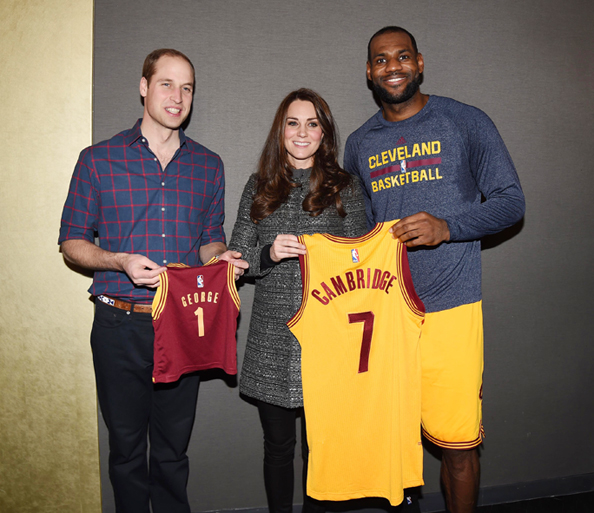 Prince William, Kate Middleton, and LeBron James at Nets Basketball Game