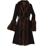 Brown coat with fur trim, Dolce & Gabbana.