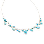 Necklace of 14kt gold, freshwater pearls and turquoise, Allyson Smith.