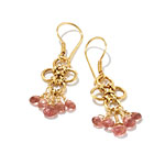 22kt-gold earrings with pink tourmaline, Lauren Harper Collection.