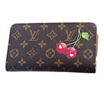 Leather cherry-print wallet, Louis Vuitton.