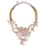 Necklace of mother-of-pearl and leather, Viktoria Hayman.
