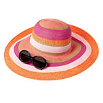 Striped wide-brimmed hat, Scala Collezione.
