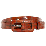 Brown thin leather belt, Alexander McQueen.