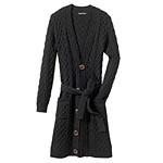 Long black cable cardigan, Banana Republic.