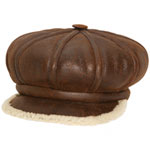 Brown leather and shearling cap, Christian Dior.