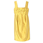 Citrine silk duchesse satin origami smock dress, Calvin Klein.