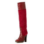 Burgundy suede boots, Chlo.