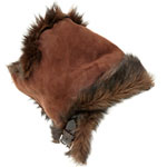 Brown fur and suede hat, Dolce & Gabbana.