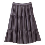 Gray laundered lingerie satin tiered skirt, Derek Lam.