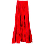 Red tiered skirt, Dries Van Noten.