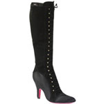 Black suede and satin lace-up boots, Emanuel Ungaro.