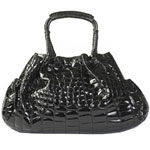 Black croc bag, Giorgio Armani.