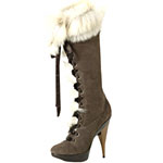 Brown suede boots with rabbit fur, Guiseppe Zanotti Design.