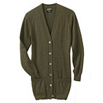 Green cardigan sweater, Jean-Paul Gaultier.