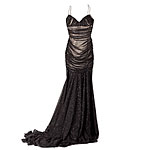 Black tulle gown with beading, Michael Kors.