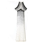 White gown with black beading, Nina Ricci.